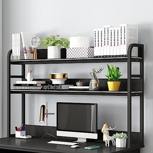 RedAeL 2-stöckiges verstellbares Bücherregal für Desktop - Platzsparender Organizer für Arbeitsplatten und Schreibtische - Schmiedeeisen-Material - Effizientes Design (Farboptionen)