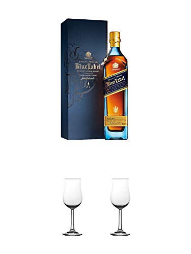 Johnnie Walker Blue Label Blended Scotch Whisky 0,7 Liter + Nosing Gläser Kelchglas Bugatti mit Eichstrich 2cl und 4cl 1 Stück + Nosing Gläser Kelchglas Bugatti mit Eichstrich 2cl und 4cl 1 Stück
