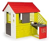 Smoby – Natur Haus - Spielhaus für Kinder für drinnen und draußen, mit Küche und Küchenspielzeug, Gartenhaus für Jungen und Mädchen ab 2 Jahren, Nature Playhouse, grün
