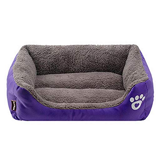 Gulunmun 6 Größen Haustier Hundebett Erwärmung Hundehütte Weiches Material Nest Hundekörbe Herbst Und Winter Warme Hundehütte Für Katze Puppy-lila_110cmx85cmx19cm