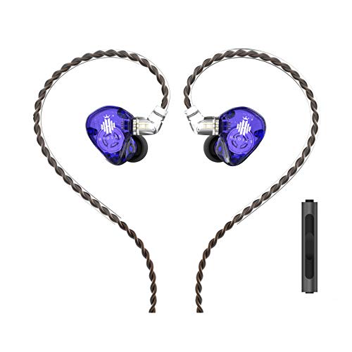 HIDIZS MS1-Rainbow In-Ear-Monitor-Kopfhörer, hochauflösende kabelgebundene Kopfhörer, Polymer-Membran-HiFi-IEM-Ohrhörer mit abnehmbarem Kabel 2-polig 0,78 mm für Android-Smartphones (Violett)