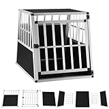 Sam´s Pet Aluminium Hundetransportbox Größe L-X schwarz/Silber | Alu Auto Transportbox Hunde | Hundebox für Pkw Kofferraum