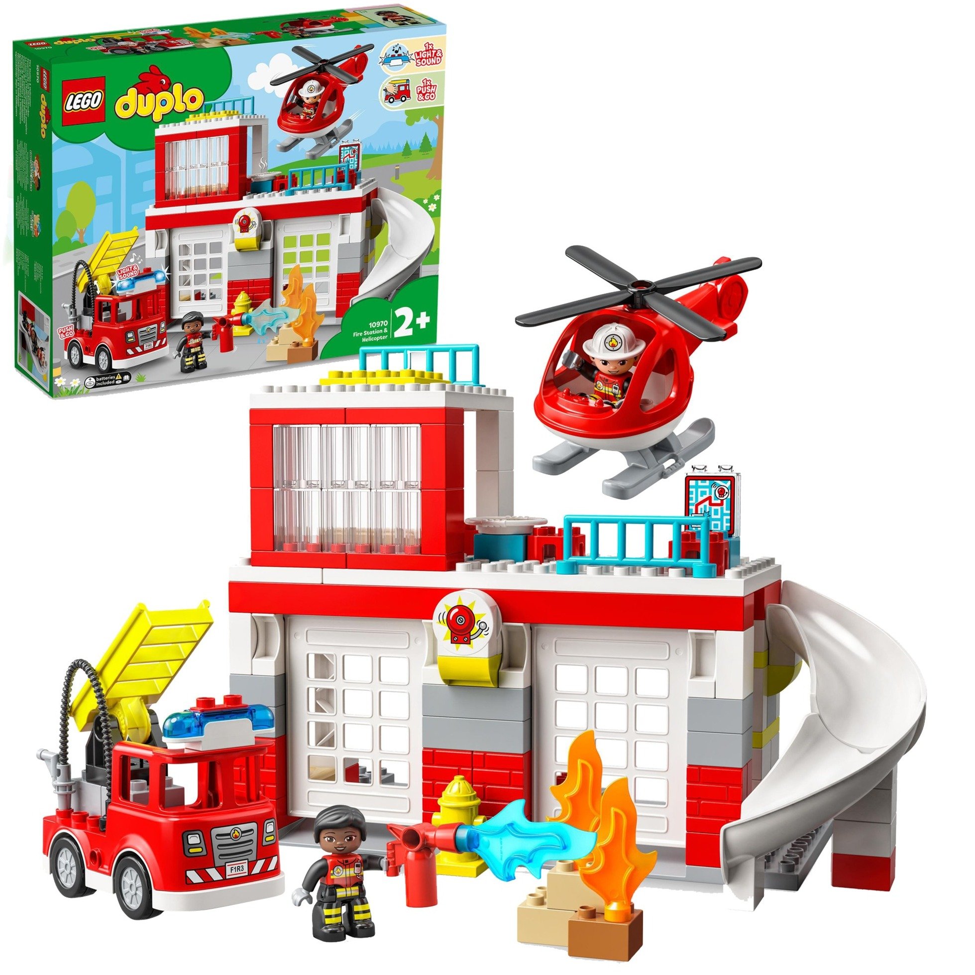 10970 DUPLO Feuerwehrwache mit Hubschrauber, Konstruktionsspielzeug