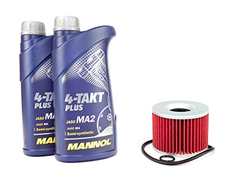 Motoröl Set 10W40 2 Liter + Ölfilter HF401 für H o n d a Kawasaki Yamaha GPZ GT GTR Z ZL ZR ZR-7 ZRX ZX-10 ZXR ZZR FZR FZR XJR