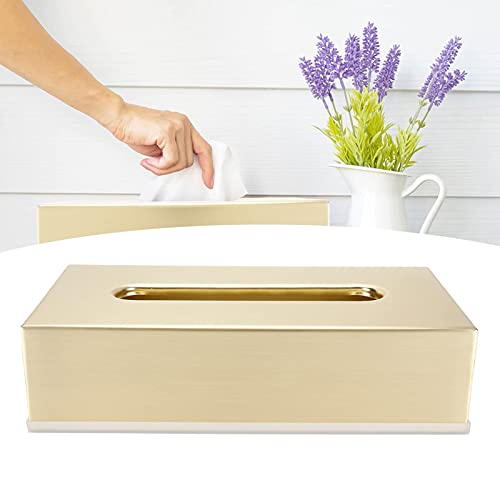 Feuchttuchbox, Tissue Box Innovative rechteckige 304 Edelstahl Serviette Papierhalter Behälter Gold