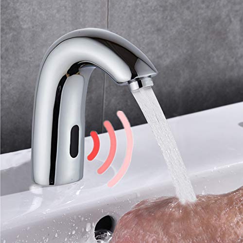 Infrarot Sensor Wasserhahn - Automatisch Mischbatterie,Induktion Badarmatur Waschtisharmatur,Waschbecken Wasserhahn Badezimmer,Einhebelmischer für Kaltwasser Handwaschbecken
