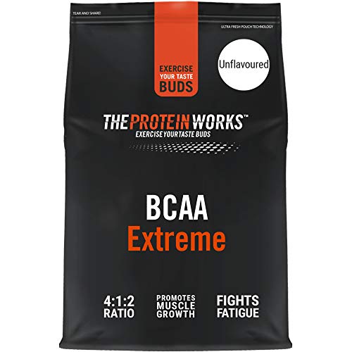 THE PROTEIN WORKS BCAA Extreme Pulver, Essentielle Aminosäuren für Leistung, Regeneration, Ausdauer, Muskelaufbau, Geschmacksneutral, 1 Stück