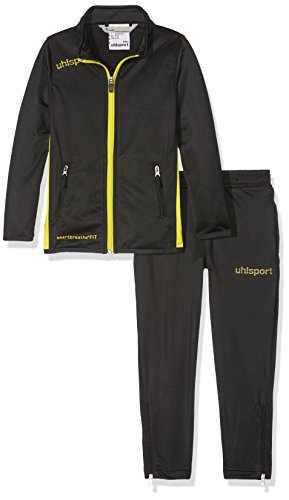 uhlsport Herren Essential Classic Anzug Trainingsanzug, schwarz/limonengelb, S