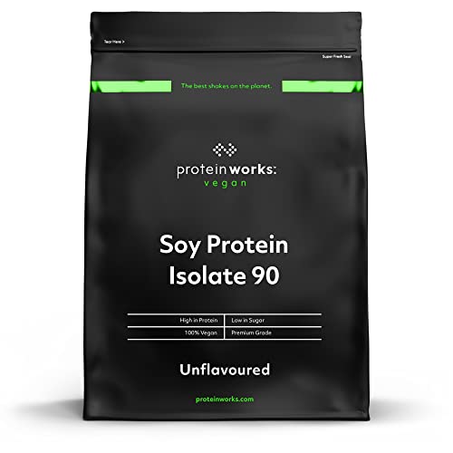 Protein Works Soja Protein 90 Isolat | Geschmacksneutral | 100% Vegan, aus nachhaltigen Anbau | Fettarm, ohne Zuckerzusatz | Glutenfrei | 1kg