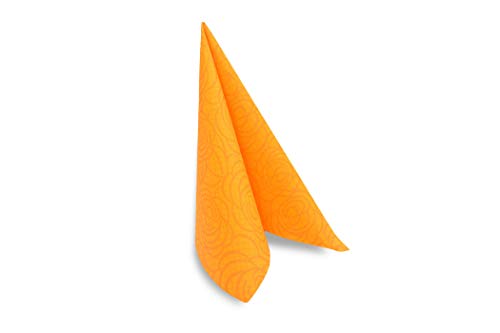 Hypafol Airlaid Motiv-Serviette Roses orange | 100St. | unterschiedliche Farben und Motive | 40x40cm | passend zu Einrichtung und Dekoration | für Gastronomie und Zuhause | hochwertiges Material