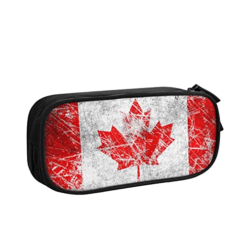 Federmäppchen mit Kanada-Flaggen-Aufdruck, hohe Kapazität, langlebig, für Schule und Büro, Kanada-Flagge, Einheitsgröße, Box, Flagge Kanadas, Einheitsgröße, Box