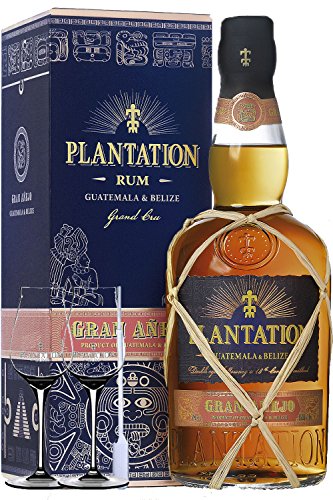 Plantation Guatemala Gran Anejo 0,7 Liter + 2 Plantation Stölzle Gläser ohne Eichstrich + Einwegpipette 1 Stück