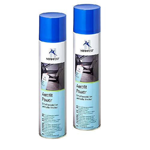 Normfest 2X Aerofit Power Lufterfrischer Himbeer Geruchsvernichter Spray 400ml / pro Dose inkl. Einweg-Handschuhe (2)