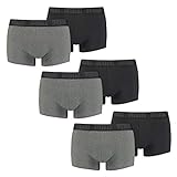 PUMA Herren Shortboxer Unterhosen Trunks 100000884 6er Pack, Wäschegröße:XL, Artikel:-008 Dark Grey Melange/Black