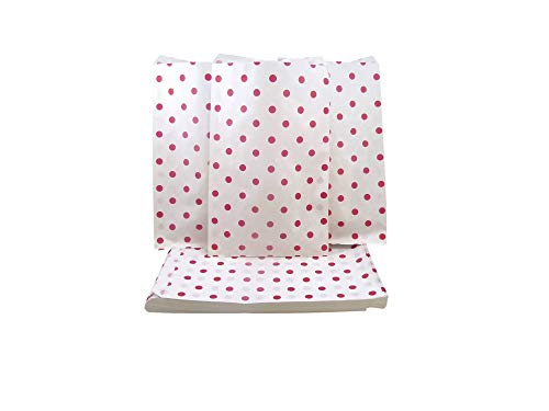 CuteBox Flache Papier-Geschenktüten mit roten Punkten (10,2 x 15,2 cm) für Waren, Handwerk, Gastgeschenke, Einzelhandel, 200 Stück