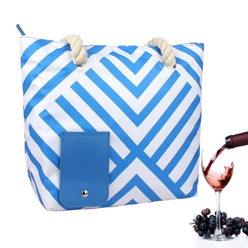 PRIMUZ Isolierte Weinkühltasche, 42 x 31 cm, auslaufsichere Weintasche mit Griff, Weinkühltasche für 6 Flaschen, Getränkekonservierungstasche, Getränketasche für Konzerte, Strände, Camping, Picknick