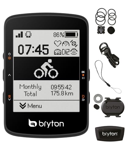 Fahrradcomputer Bryton Rider 460D mit Trittfrequenz und Herzfrequenzgurt