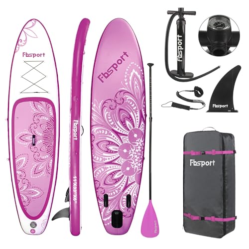 FBSPORT Aufblasbares SUP Board, Stand Up Paddling Board, Aufblasbare Stand Up Paddle Board für Stand-Up Paddling 15CM Dick, Surfbrett Kit mit Verstellbares Aluminium SUP Paddel+Handpumpe