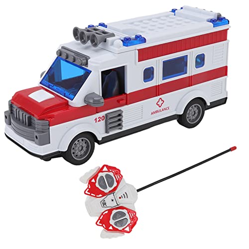 Alomejor Fernbedienung Krankenwagen Kinderspielzeug Vierwege mit Lichtern Fernbedienung Krankenwagen Junge Simulation Modell Spielzeugauto