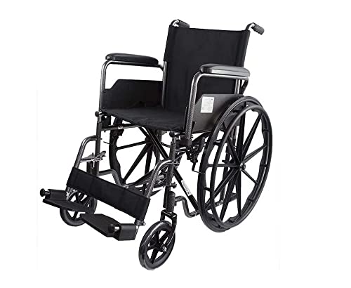 Mobiclinic Premium Rollstuhl, Faltrollstuhl, Modell Sevilla S220, aus Stahl, Abnehmbare Fußstützen Und Armlehnen, Sitzbreite 46cm