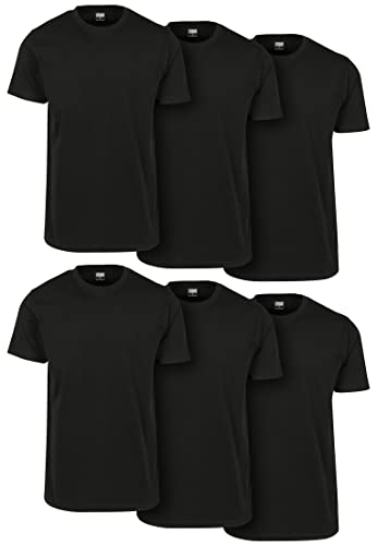 Urban Classics Herren Basic Tee 6-Pack T-Shirt, Schwarz Blk 02256, X-Large (Herstellergröße: XL) (6er Pack)