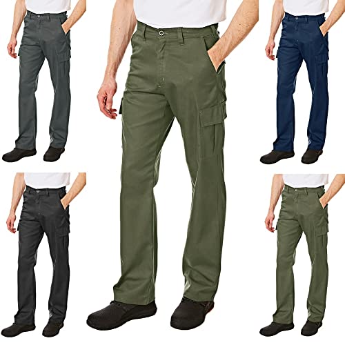 Lee Cooper Herren Cargo Trouser Hose, Khaki, 38W/33L (Long)