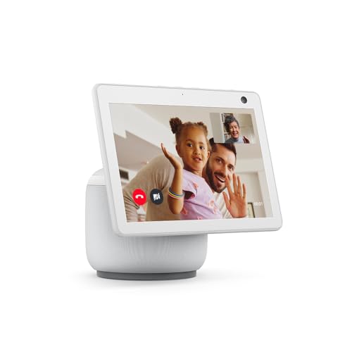 Der neue Echo Show 10 (3. Generation) | Hochauflösendes Smart Display mit Bewegungsfunktion und Alexa, Weiß