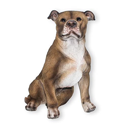 colourliving lebensecht wirkende Hunde Figur Bullterrier sitzend Hund Terrier Tierfigur Hundefigur