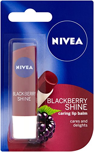 Nivea Lip Care Fruity Shine, Blackberry, 4.8g pack of 12