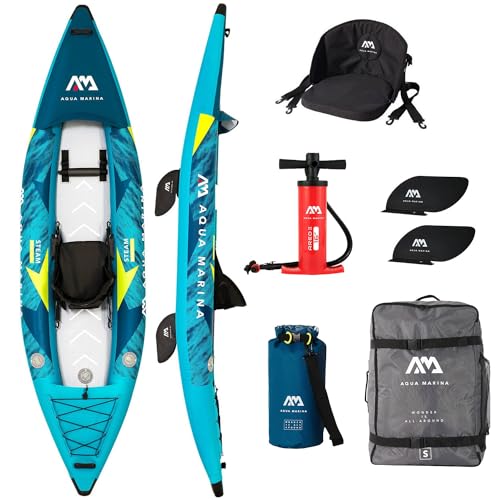 Campsup Aqua Marina kajak aufblasbar | Inflatable 1 Personen Kayak Steam-312 | 312x90 cm | Technologie: Drop Stitch