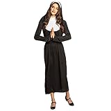 Boland 83816 - Kostüm für Erwachsene Nonne, Größe M, Kleid mit Kragen, Kapuze und Gürtel, Heilige, Karneval, Mottoparty