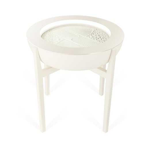 Homedics Drift Sandscape Tischständer aus Massivholz, kompatibel mit Drift 53,3 cm, ST-400-BK, ST-400-CE, Weiß getüncht