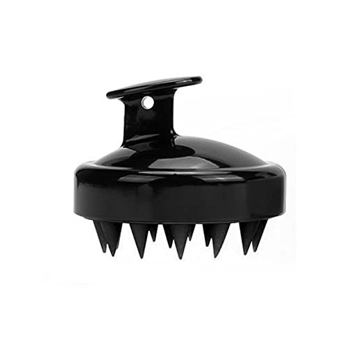 VIDENG Duschbürste 1PC Soft Silicone Scrub Household Dandruff Massage Brush Scalp Cleaning Bath Comb Tool (Color : Solid black)