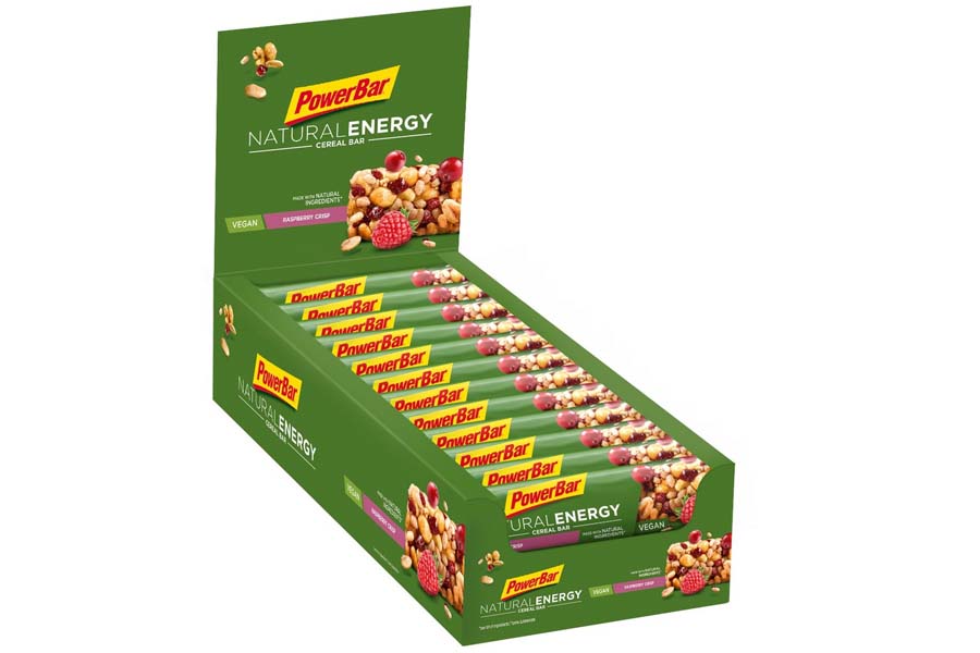 PowerBar Energieriegel mit komplexen Kohlenhydraten für Energie beim Sport - Power-Riegel, Fitness-Riegel, Müsli-Riegel mit Vollkornhaferflocken - Vegan - 24 x 40g Raspberry Crisp