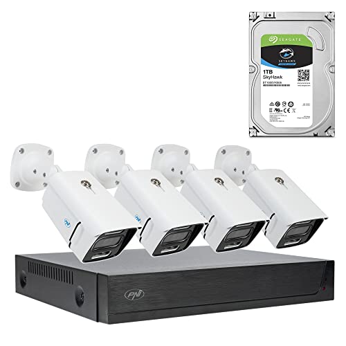 PNI House IPMAX POE 3 Videoüberwachungskit, 4 Kameras mit 3 MP IP, Outdoor, Power Over Ethernet, Bewegungserkennung, 1 TB HDD