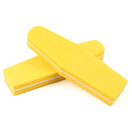 RHAIYAN 100 stücke Mini Schwamm Nagel File Bunte Polierer Puffer 100/180 Maniküre Block Diamant Schleifdatei doppelseitige Prädikurswerkzeuge Specific (Color : Yellow)