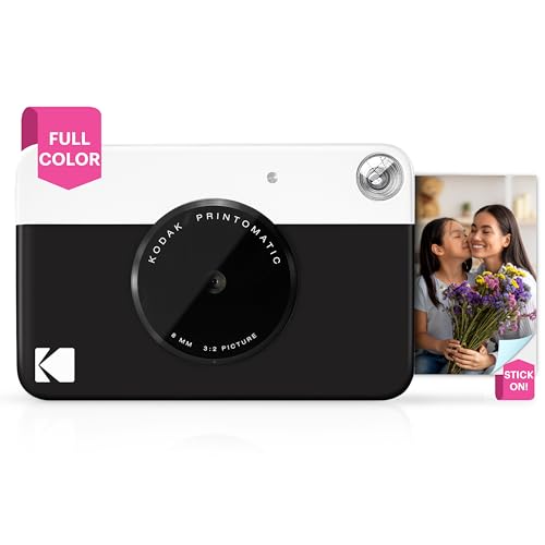 Kodak PRINTOMATIC Digitale Sofortbildkamera, Vollfarbdrucke auf Zink 2x3-Fotopapier mit Sticky-Back-Funktion - Drucken Sie Memories Sofort (Schwarz)