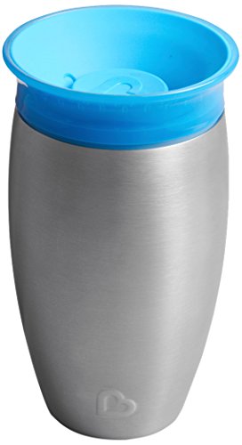Munchkin Miracle 360° Edelstahl-Trinkbecher, auslaufsicher, ab 12 Monaten, blau, 296 ml