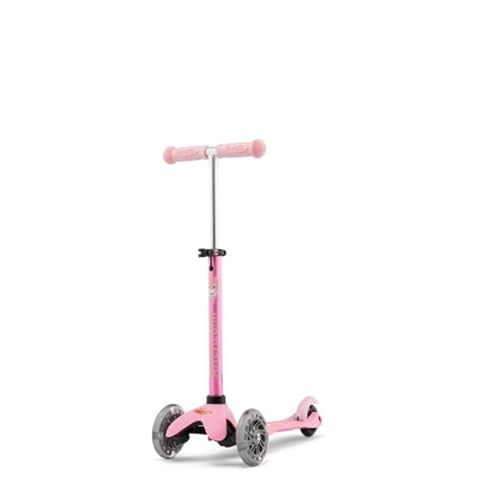 Affenzahn Micro Roller Mini sicherer Kinderscooter ab 2 und 5 Jahren mit LED Rädern, bis 50kg belastbar, höhenverstellbar Einhorn - Pink