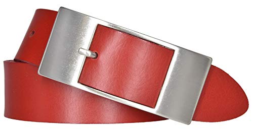 Mytem-Gear Damen Leder Gürtel 35 mm Nappaleder Damengürtel (95, Rot)