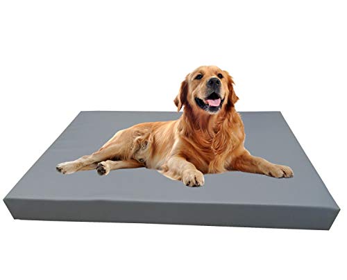 haus & garten Hundelager, Hundematte, Hunde- Matratze, Hundeschlafmatte, Hundebett, Hundekissen, Hundeplatz, Öko- Leder (125x100x10, Silber)