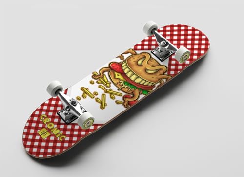 Cromic Skateboard Skateboard Complete Burger Crazy Food 7.75