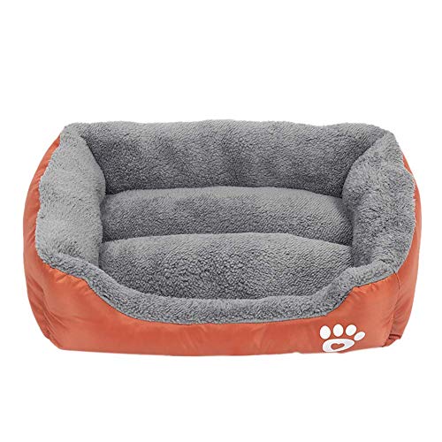 Plush Dog Bed Square Pet Kennel Nest Premium Anti-bite Non Slip Dirty-Proof Warm Dog Sleeping Bed for Large Medium Dog Cat