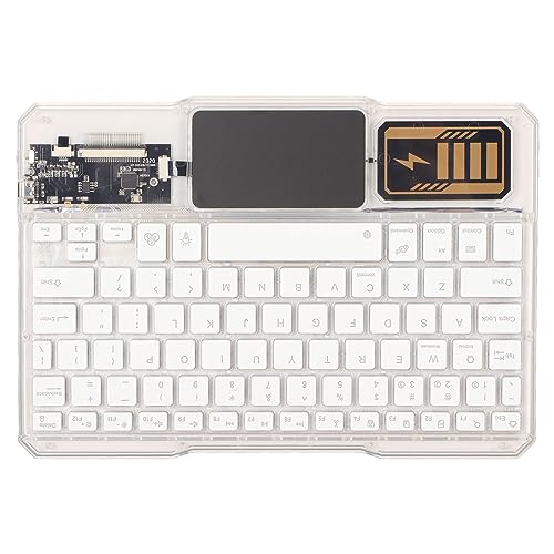 Transparente Acryl-Tastatur, Schnelle Verbindung, RGB-Hintergrundbeleuchtung, Tragbare Anti-Fingerabdruck-Tastatur für Tablet-Laptop-Computer (Weiß)