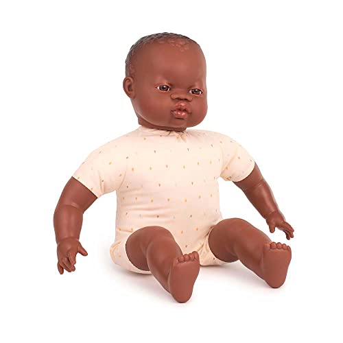 Miniland miniland31063 40 cm Unisex Bald afrikanischen Baby Puppe ohne Unterwäsche