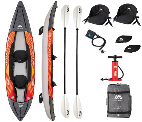 Campsup Aqua Marina kajak aufblasbar | Inflatable 2 Personen Kayak MEMBA 390 cm + Star 6 | Technologie: Drop Stitch