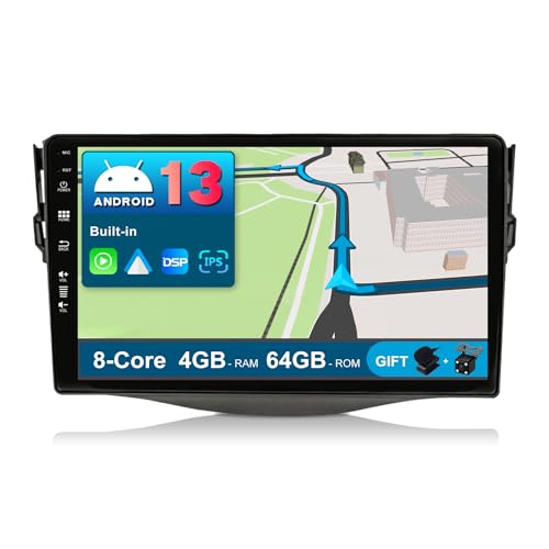 JOYX Android 10 Autoradio Passt für Toyota RAV4 (2007-2012) - [4G+64G] - Eingebaut DSP / Carplay / Android Auto - LED Rückfahrkamera MIC KOSTENLOS - 9 Zoll - Mit Lenkradsteuerung 4G WiFi BT5.0 DAB