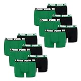 PUMA 12 er Pack Boxer Boxershorts Men Herren Unterhose Pant Unterwäsche, Farbe:035 - Amazon Green, Bekleidungsgröße:XL