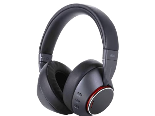 Trevi DJ 12E90 ANC DJ-HiFi-Bluetooth-Kopfhörer mit ANC-Schaltung zur Geräuschreduzierung im Freien, Komfort-Ohrpolster aus weichem Leder, Verstellbarer Kopfbügel, Autonomie ca. 25 Stunden