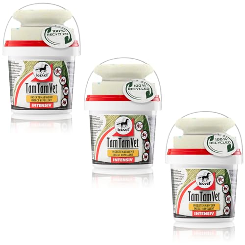 RL24 leovet - Tam Tam Vet Intensiv Gel mit Schwamm | Insektenschutz für Pferde | 4-Fach verstärkter Wirkdauer | Schutz vor Mücken, Bremsen & Zecken | 3 x 500 ml Eimer (3er Set)